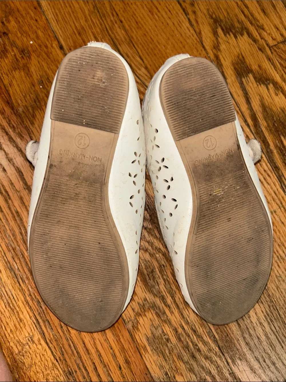 Cat & Jack White Girls' Perforated Mary Jane Shoes